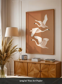 Schwan Flügelschlag Silhouette Braun