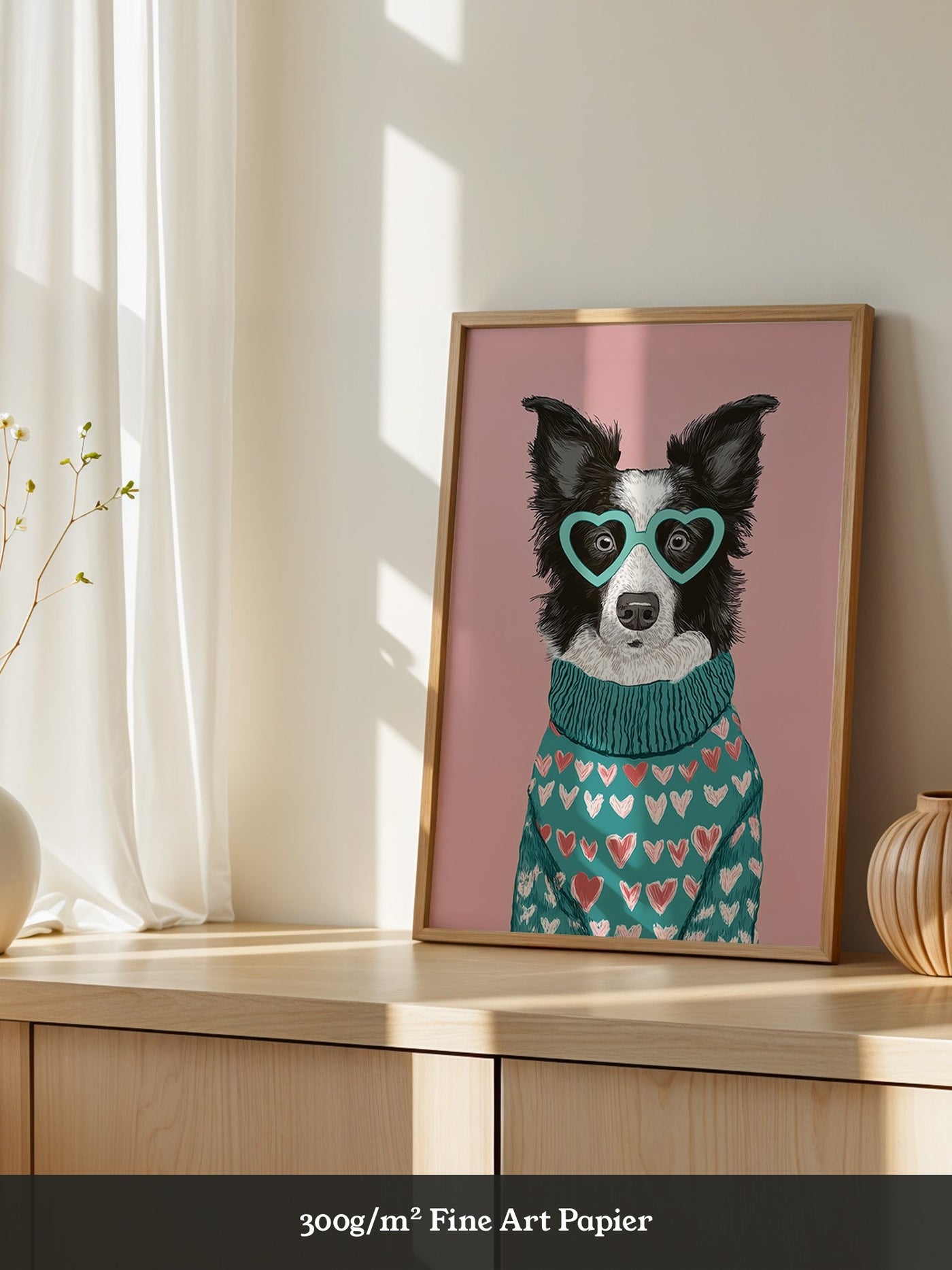 Hund Herzbrille Turtleneck