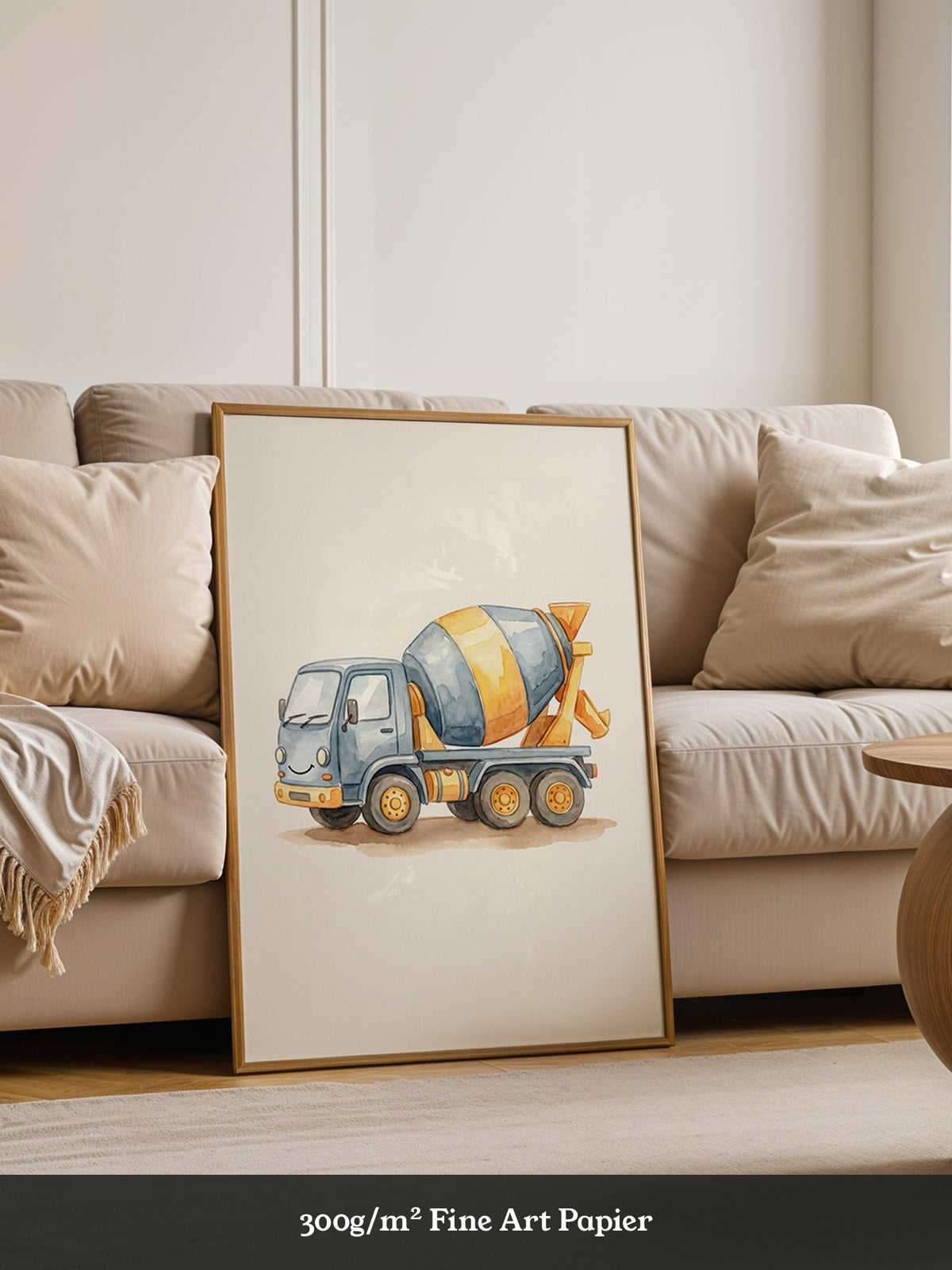 Betonmischer Aquarell Lächeln