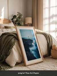 Leuchtturm Klippen Blautöne