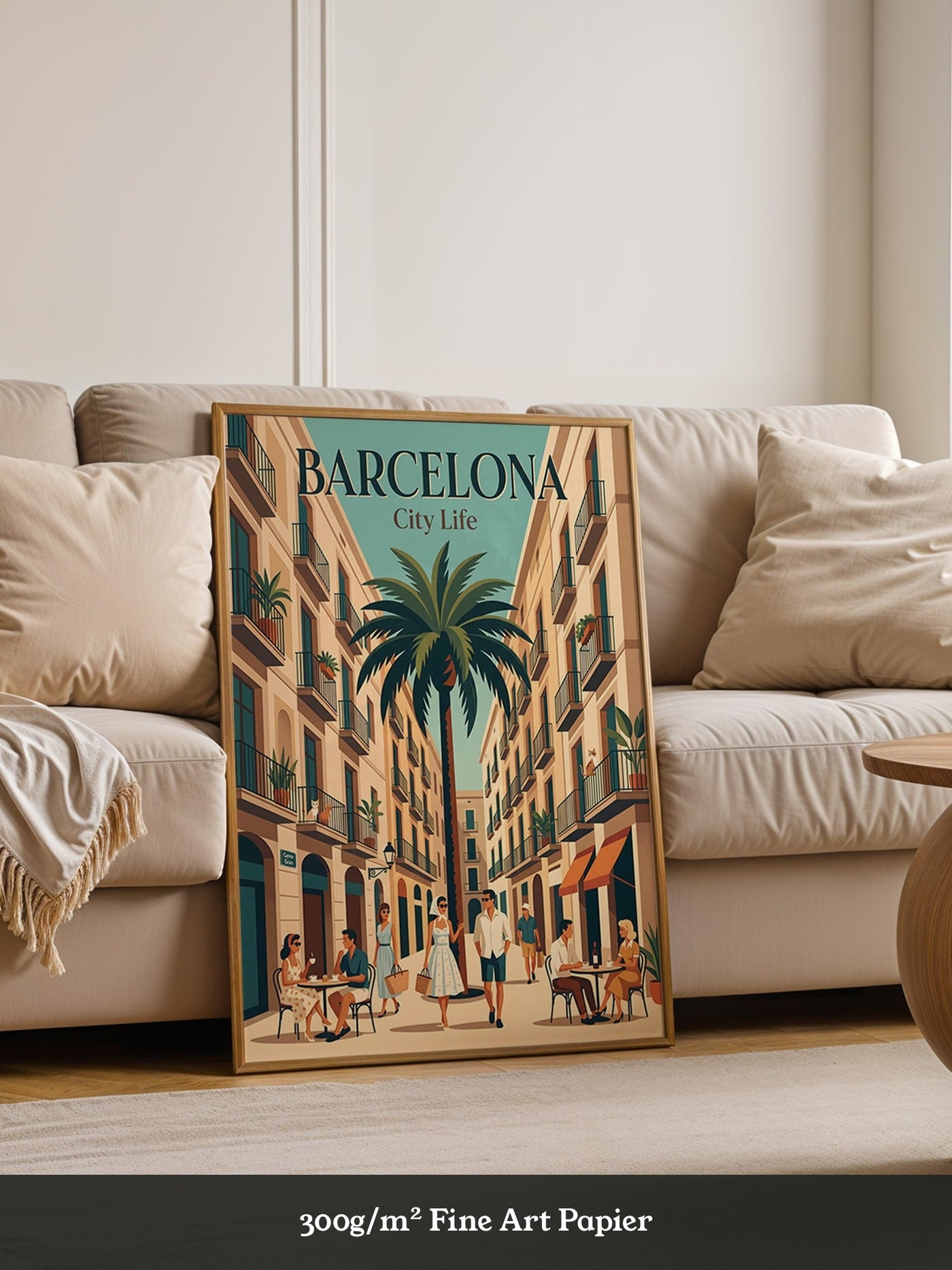 Barcelona Retro Stadtansicht