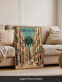 Barcelona Retro Stadtansicht