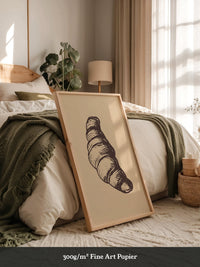 Croissant Vintage-Skizze Beige