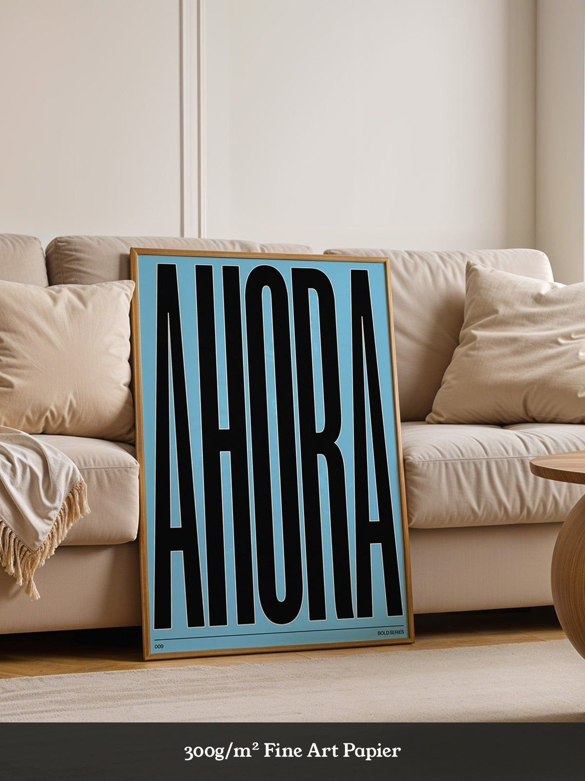 Ahora Typografie Schwarz Blau