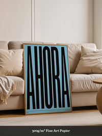 Ahora Typografie Schwarz Blau