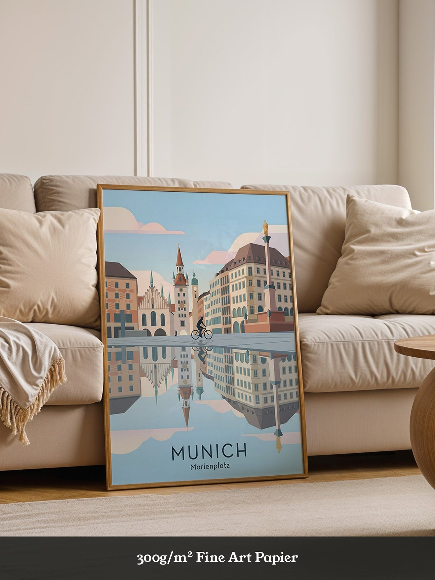 Marienplatz Spiegelung Stadtszene