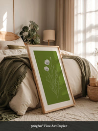 Blumenzeichnung grün kontrastreich