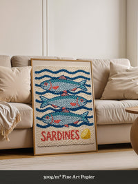 Sardinen Stickerei Wellenmuster
