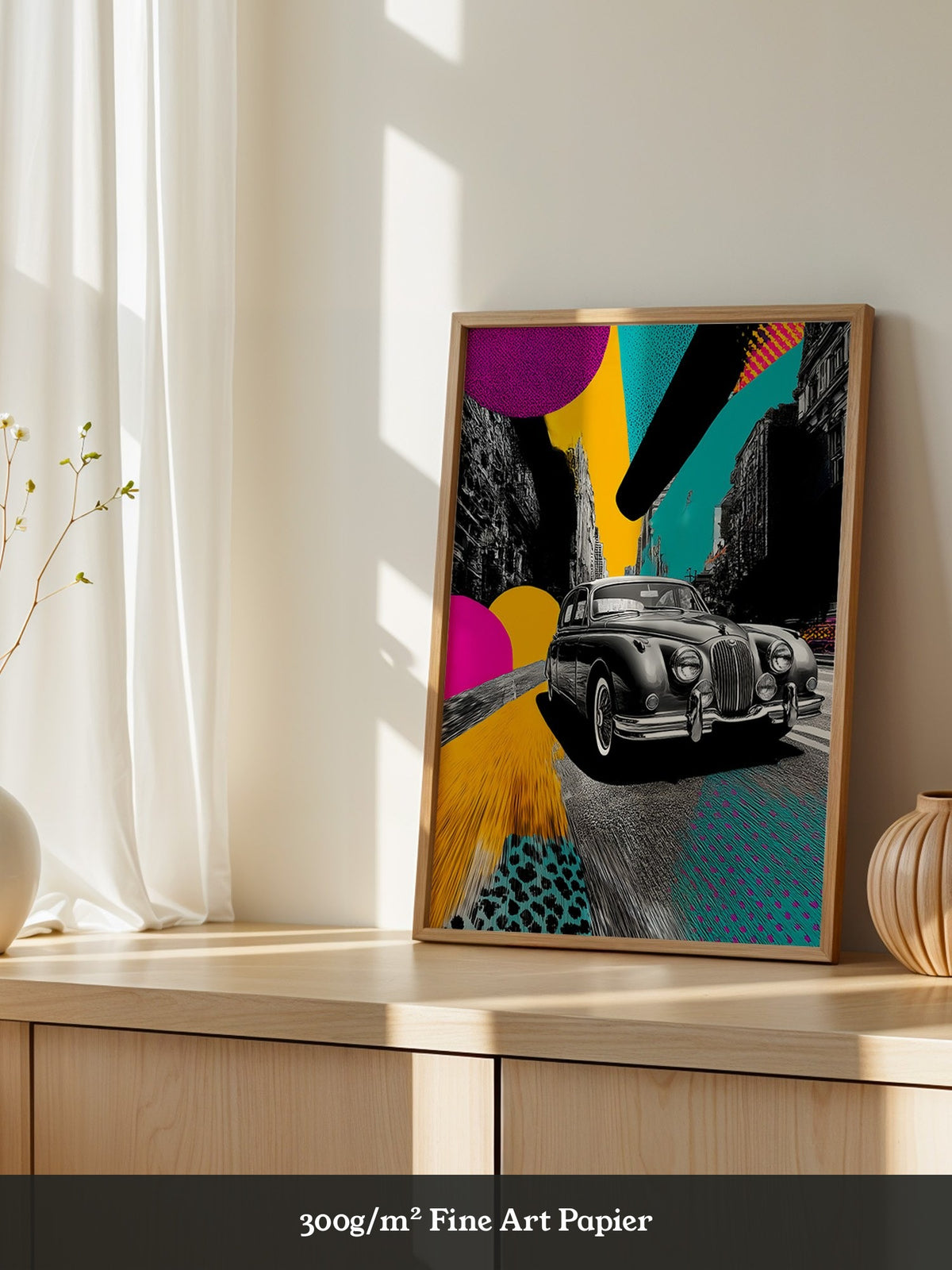 Pop-Art Oldtimer – Farbstarke Illustration mit Retro-Flair