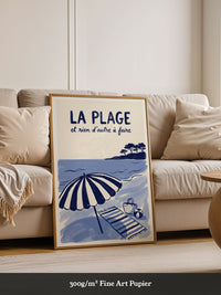 Strand Schirm Illustration Blau