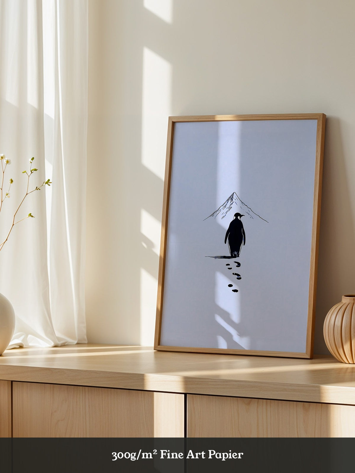 Pinguin Spuren Minimalistisch