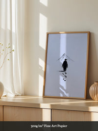Pinguin Spuren Minimalistisch