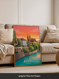 Basel Abendrot Architektur
