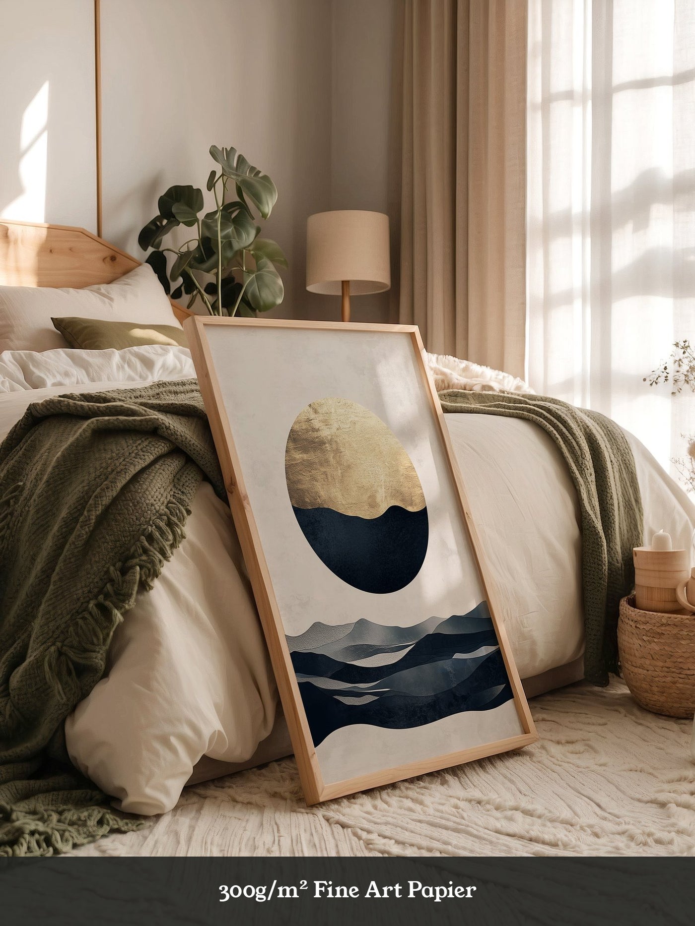 Goldene Mondlandschaft abstrakt