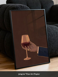 Weinglas Hand Illustration