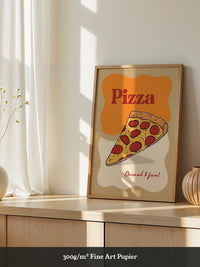 Pizza Scheibe Cartoon Stil