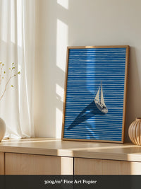 Segelboot Blaue Linien Schatten