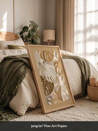 Monstera Blätter Beige Töne