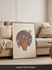Keramikvase mit Trauben violett