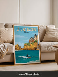 Biarritz Küste Surfer Retro-Stil