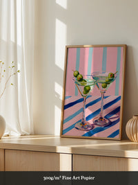 Cocktailgläser Oliven Pastellstreifen