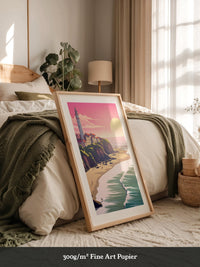 Leuchtturm Meer Sonnenuntergang Pastell