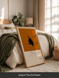 Katze mit Kaffee Retro-Look