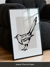 Schwarz-Weiß Vogel Skizze