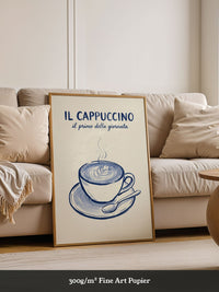 Cappuccino Kaffee Illustration Blau