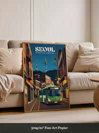 N Seoul Tower Retro Nachtansicht