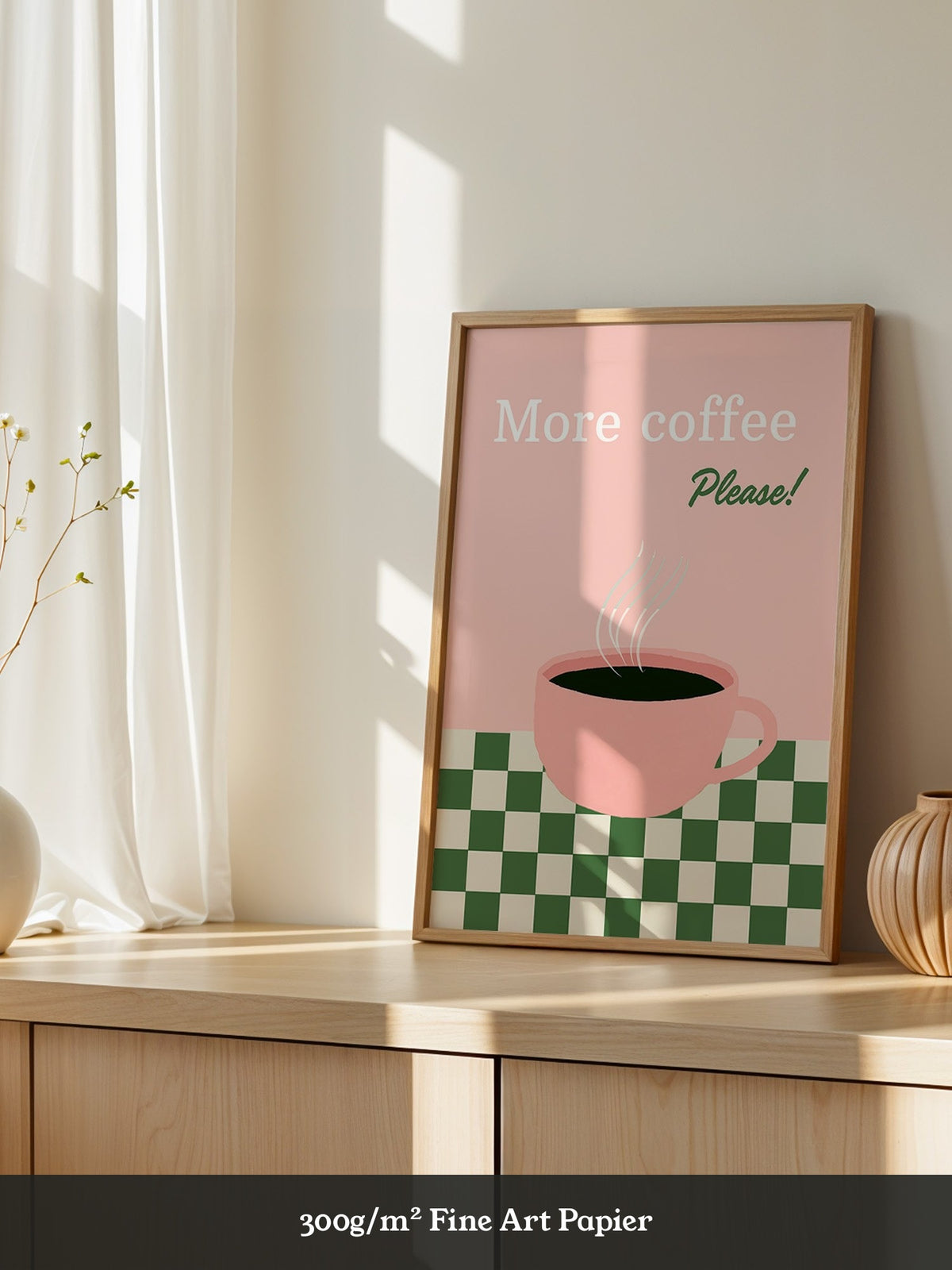 Kaffeetasse Rosa Schachbrett