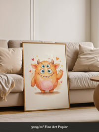 Fluffiges Monster mit drei Augen