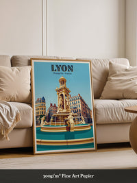 Lyon Brunnen Retro-Architektur
