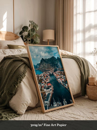 Bunte Häuserfjord Perspektive