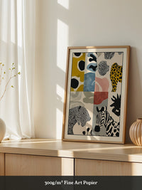 Tiermuster Collage Bunt Retro