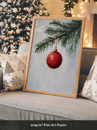 Weihnachtskugel Tannenzweig Malerei