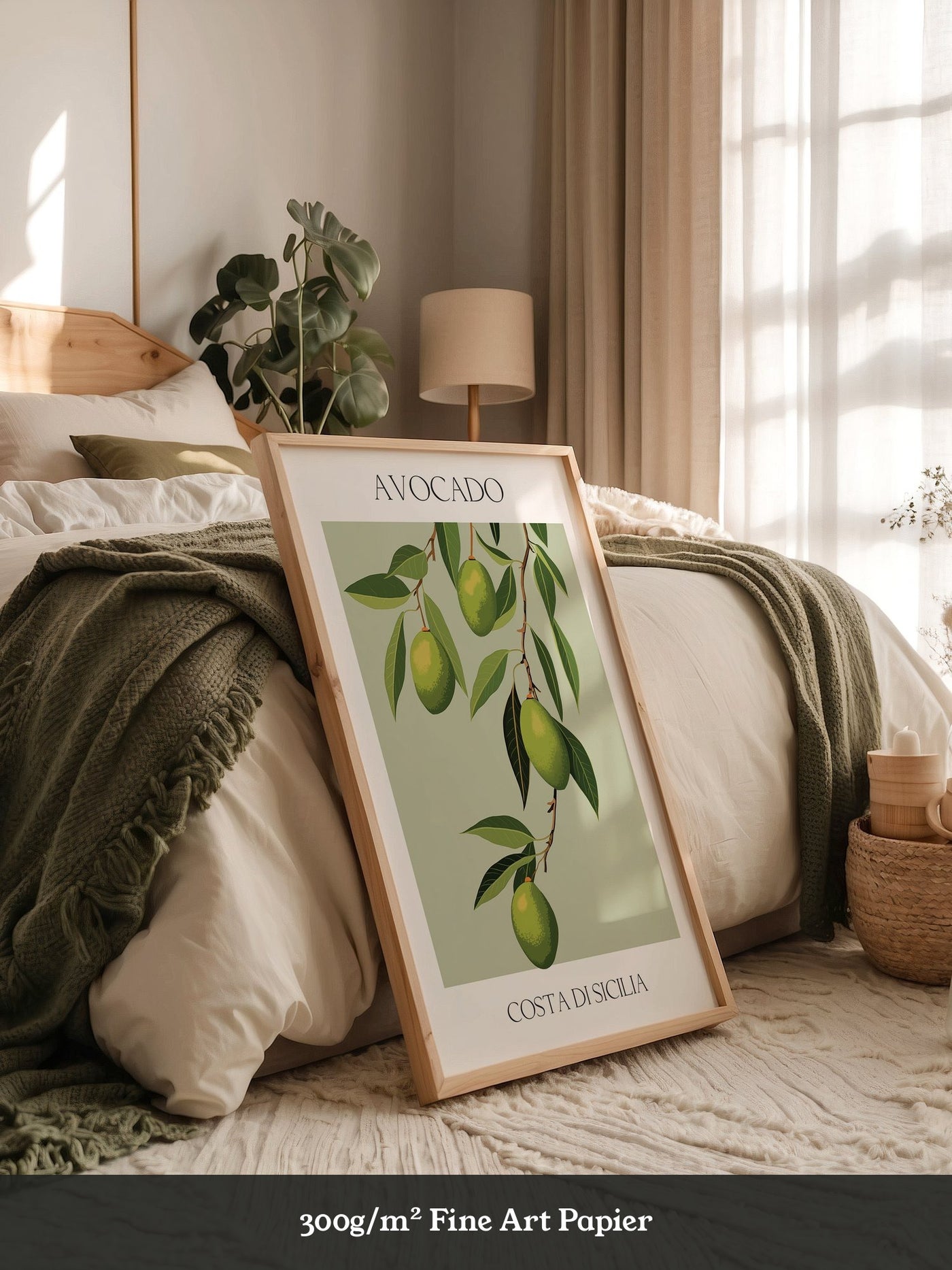 Avocados Zweige Illustration Grün