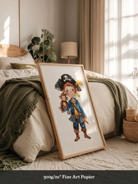 Pirat Kind Affe Aquarell