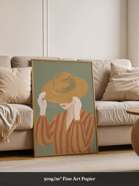Frau Hut Streifen Illustration