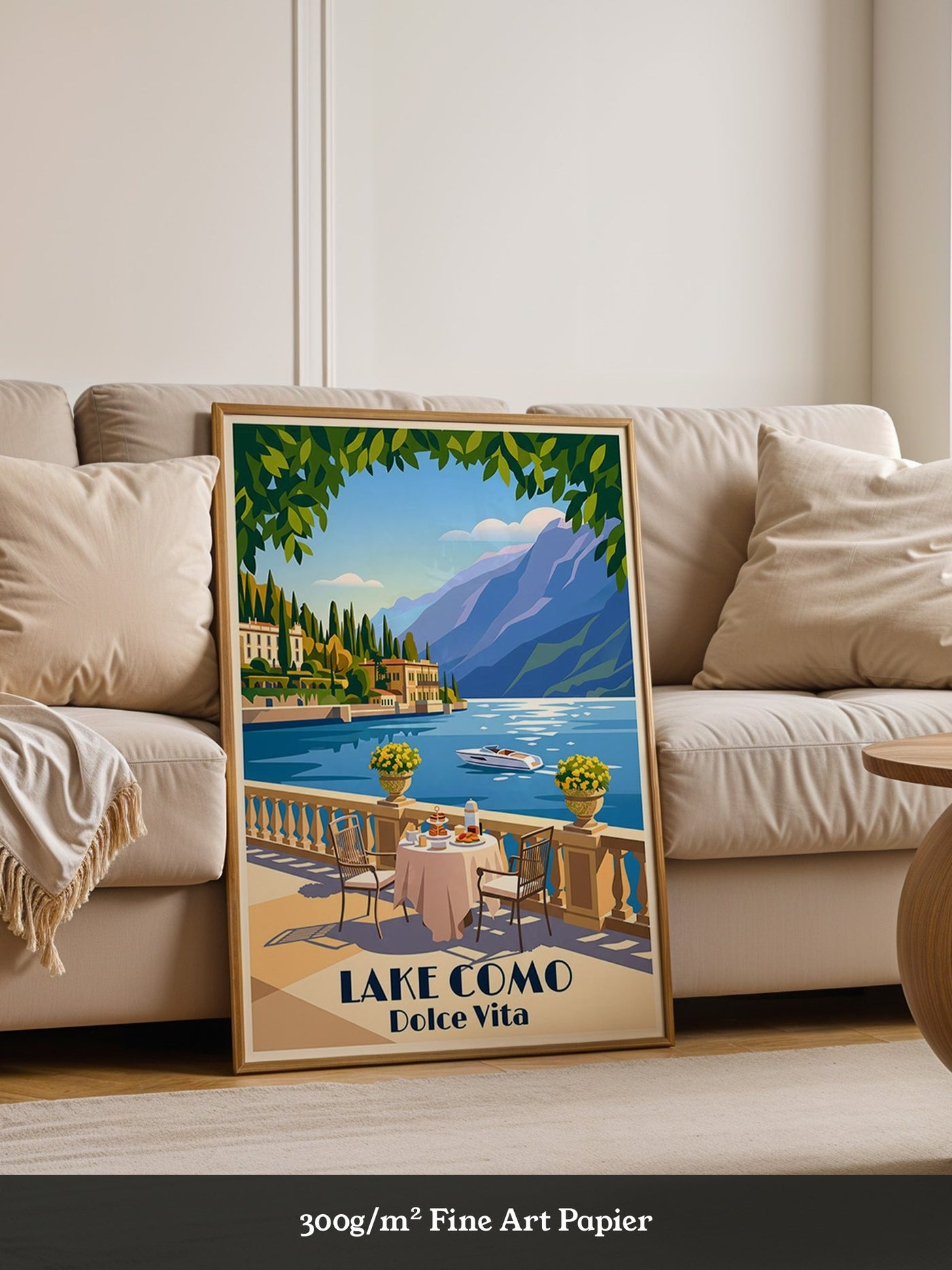 Lake Como Terrasse Sonnenlicht