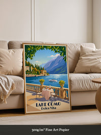 Lake Como Terrasse Sonnenlicht