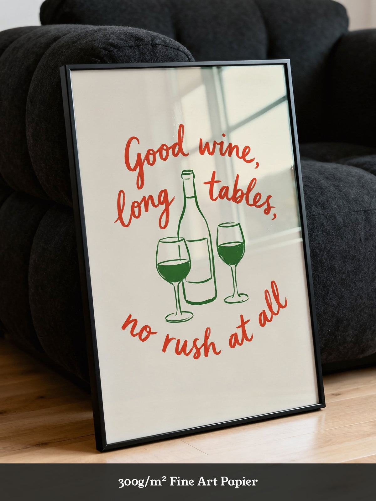 Wein Spruch Kunstdruck Rot