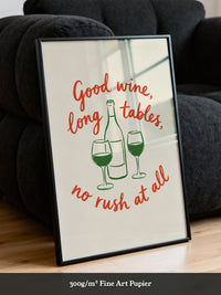 Wein Spruch Kunstdruck Rot