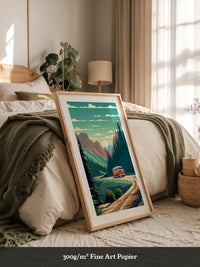 Camper Roadtrip Berglandschaft Vintage