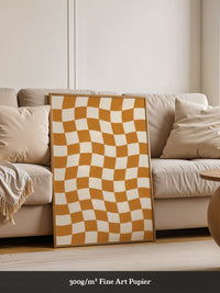 Schachbrett Orange Retro