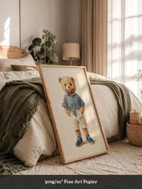 Teddybär Streifenhemd Retro