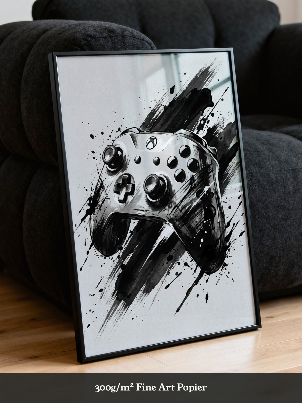 Controller Aquarell Schwarzweiß