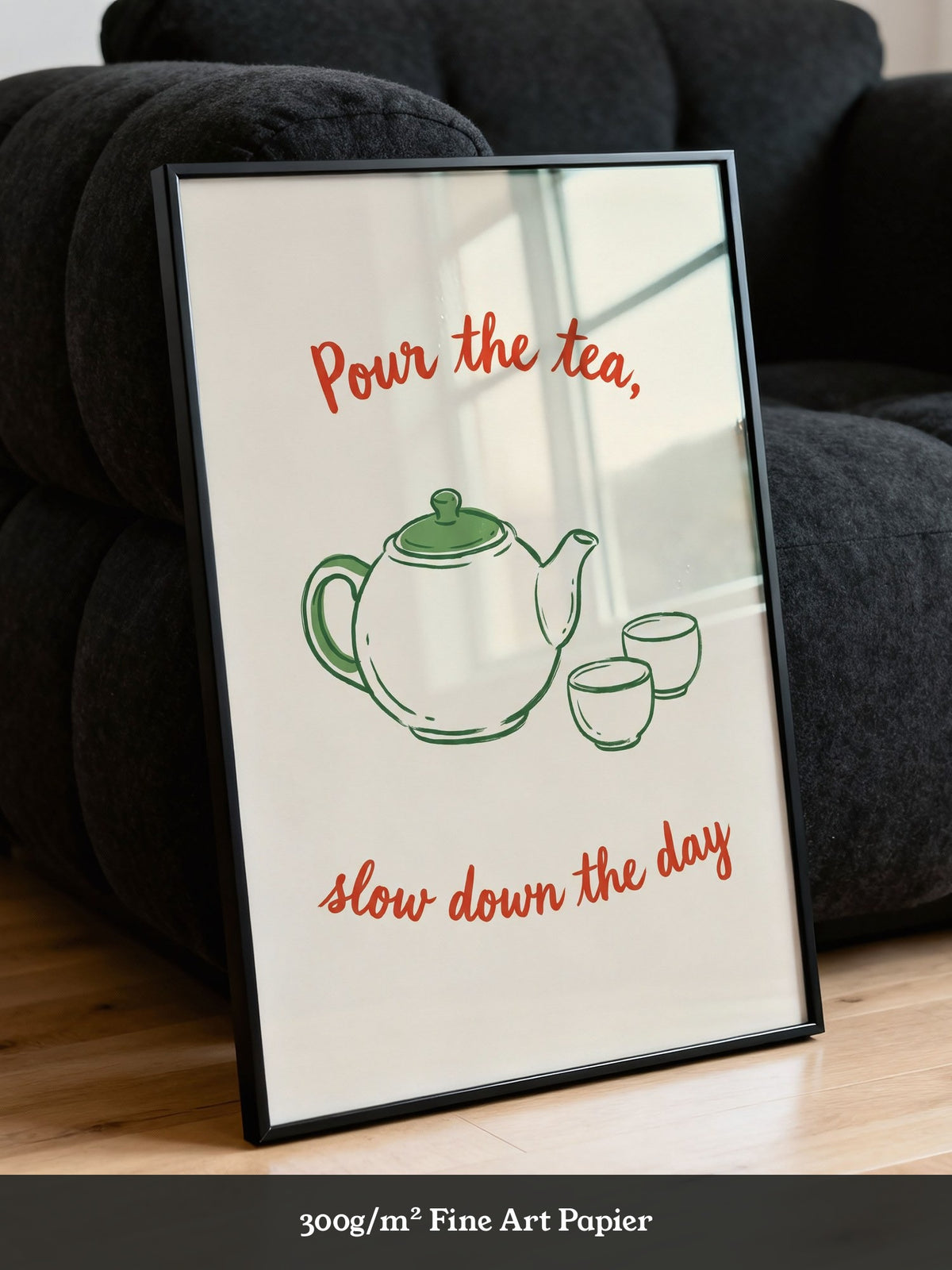 Teekanne Illustration Spruch