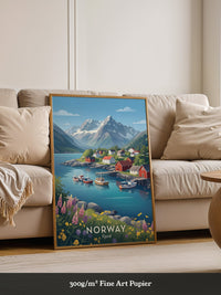 Norwegische Fjordidylle Pastellfarben