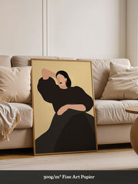 Frau Pose Schwarz Minimal